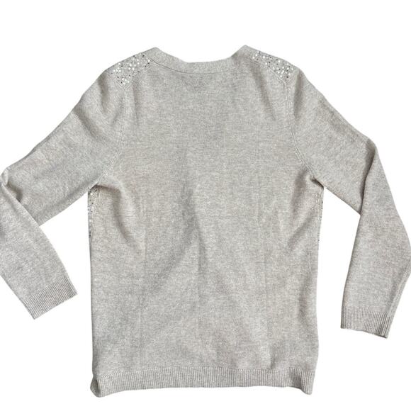 Talbots‎ Sequined Angora Cardigan Tan Size Large Petite - Picture 5 of 7
